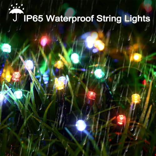 Joomer Solar Christmas Lights, 2 Pack Total 144 FT 400 LED 8 Modes Waterproof Solar String Lights Outdoor Auto ON/Off for Patio, Tree, Garden, Christmas Decorations (Multicolor) - Image 4