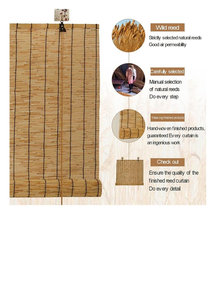 𝐅𝐅𝐃 Bamboo Blind Bamboo Roll Up Blinds for Windows Light Filtering Window Shades for Doors Natural Reed Roller Blind Bamboo Blinds Window Curtain For Outdoor IndoorBamboo Roller Blinds - 100cm & 120cm Sizes | Outdoor & Indoor Window Blinds | Light Filtering Roll Up Curtain | Sun Shades Window Blinds - Image 3