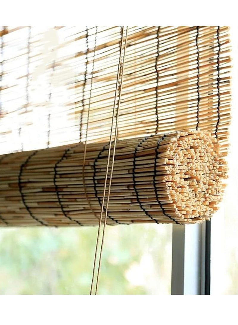 𝐅𝐅𝐃 Bamboo Blind Bamboo Roll Up Blinds for Windows Light Filtering Window Shades for Doors Natural Reed Roller Blind Bamboo Blinds Window Curtain For Outdoor IndoorBamboo Roller Blinds - 100cm & 120cm Sizes | Outdoor & Indoor Window Blinds | Light Filtering Roll Up Curtain | Sun Shades Window Blinds - Image 4