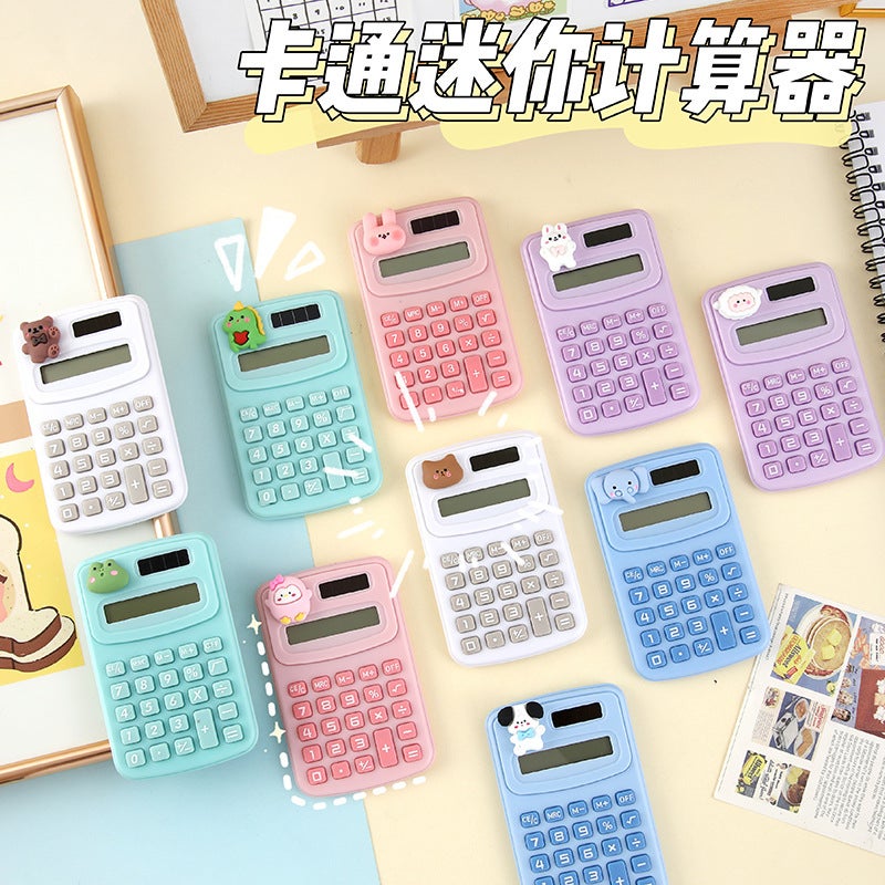 W28 Cartoon Cute Mini Portable Calculator – 8-Digit Arithmetic for Students - Image 2