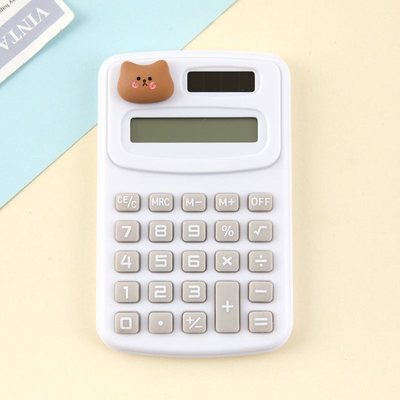 W28 Cartoon Cute Mini Portable Calculator – 8-Digit Arithmetic for Students - Image 1
