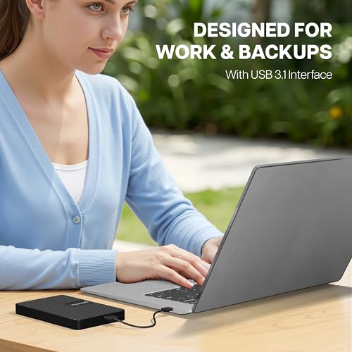 GEONIX PowerShell S3 1TB Portable External Hard Drive 2.5-Inch SATA USB 3.1, Up to 5Gbps with UASP Support, Tool-Free Setup, LED Indicator, Compatible with Windows/Mac/Linux (3 Yr Warranty)(Black) - Image 2