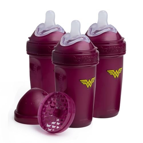 Herobility Wonder Woman DC Comics - Herobility Double Anti-Colic Baby Bottles – 8.5 fl oz/240ml – 3-Pack - Image 1