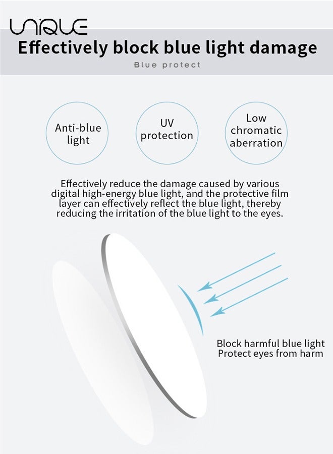 Unique Glasses - Blue Light Blocking Glasses - Pearl Temples - Non-Myopic Glasses - Women's Men's Computer Reading/Gaming/TV/Mobile Phone Glasses - Anti-Eye Fatigue (Black) - Image 5