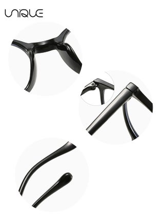 Glasses - Blue Light Blocking Glasses - Pearl Temples - Non-Myopic Glasses - Women's Men's Computer Reading/Gaming/TV/Mobile Phone Glasses - Anti-Eye Fatigue (Black) - view 3