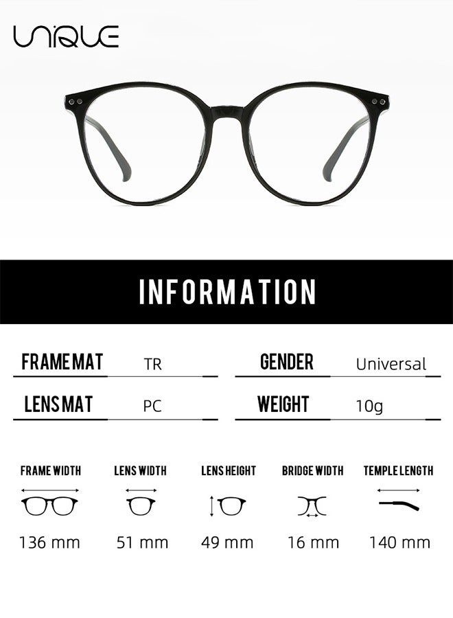 Unique Glasses - Blue Light Blocking Glasses - Pearl Temples - Non-Myopic Glasses - Women's Men's Computer Reading/Gaming/TV/Mobile Phone Glasses - Anti-Eye Fatigue (Black) - Image 2