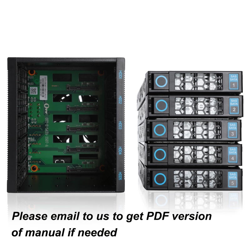 rackchoice حاوية القرص الصلب الداخلية RackChoice 5x2.5"/3.5" SATA/SAS قاعدة القرص الصلب 6 جيجابت في الثانية قابلة للتبديل في 3x 5.25" خارجي متوافقة مع جميع أنواع الرفوف - Image 3