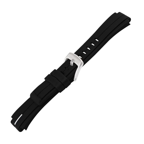 XIW Compatible for Timex T2N720 T2N721 T2N739 TW2T76500 TW2T76300 TW2T76400 24mm x16mm Rubber Watch Band Replacement for men Silicone Wirstband Strap women Bracelet, White Line S - Image 5