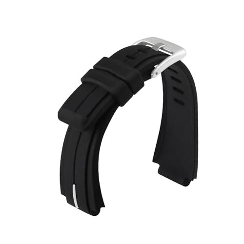 XIW Compatible for Timex T2N720 T2N721 T2N739 TW2T76500 TW2T76300 TW2T76400 24mm x16mm Rubber Watch Band Replacement for men Silicone Wirstband Strap women Bracelet, White Line S - Image 4