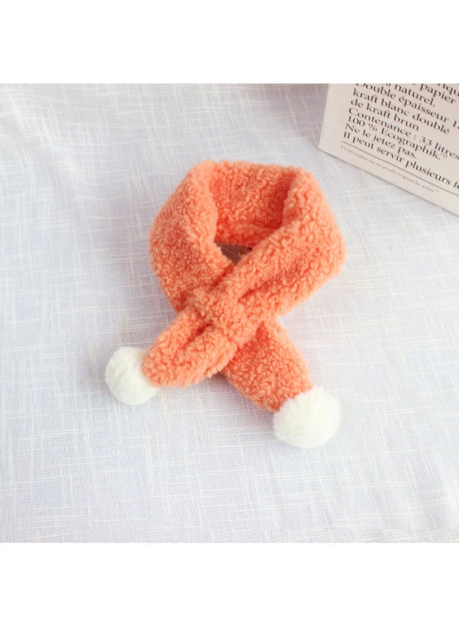 Seasonal Children's Plush Scarf Autumn And Winter Solid Color Simple Faux Rabbit Fur Export Baby Warm Neck Warmer