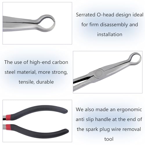 IHOTDER Spark Plug Removal Tool - Professional O Ring Nose Spark Plug Pliers with 11" Extended Design & Anti Slip Handle - Your Car Essentials Spark Plug Boot Removal Tool - Image 3