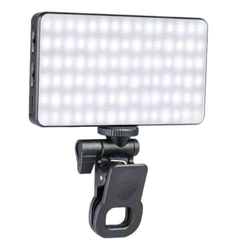 Techzere Portable Selfie Fill Light Video Conference Lighting with Clip & Camera Tripod Adapter Rechargeable 2000mAh, 3 Light Colours & Dimmable. Also Suitable for Product Photography - Image 1