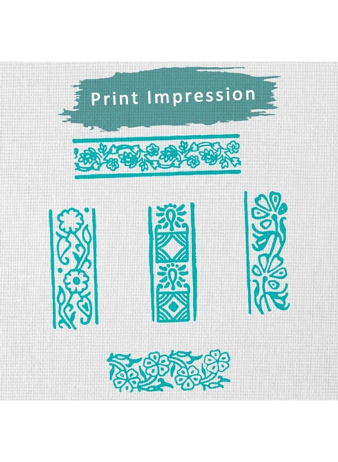 Hashcart | Set of 5 | Wooden Indian Traditional Design Printing Stamps/Blocks for Printing Saree Border/Dresses/Craft Card Making/Scrapbook/Clay Pottery - Image 3