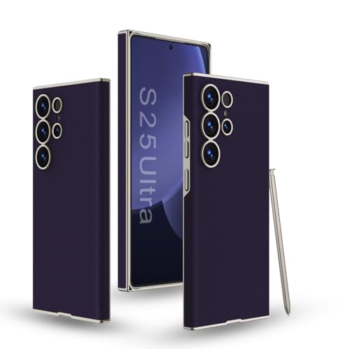 Midkart Leather Case Compatible with Samsung Galaxy S25 Ultra Release 2025 Hard PC Smooth Lightweight Slim Camera Protection Cover, Purple - Image 1