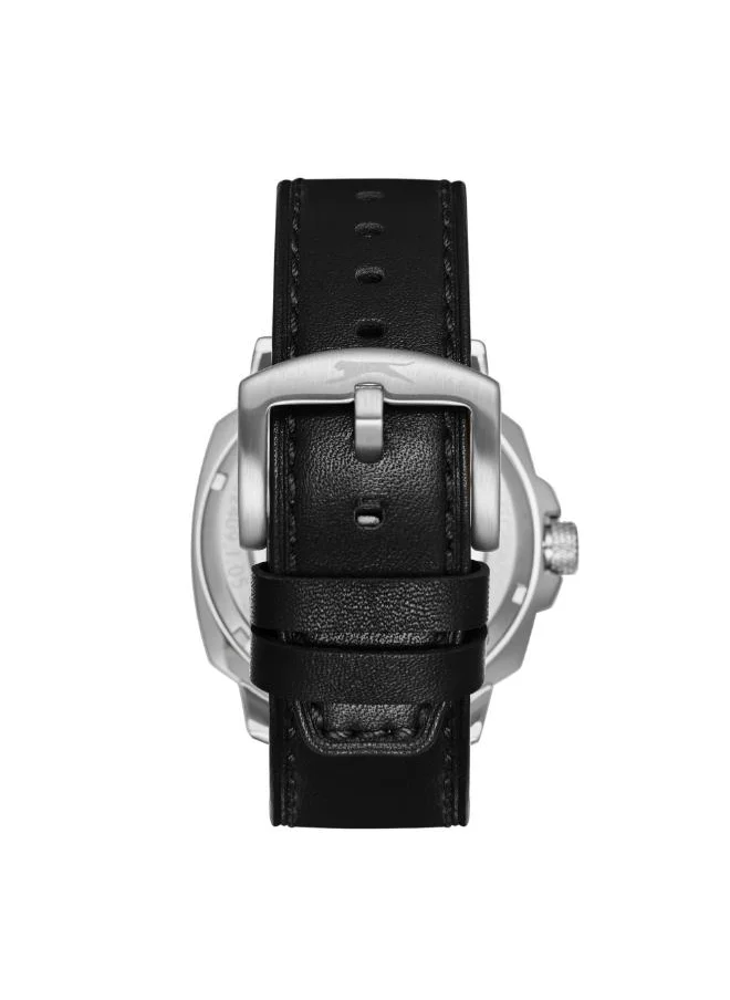 Slazenger SLAZENGER SL.9.2409.1.02 Men's Automatic  Display Watch & Leather Strap Black