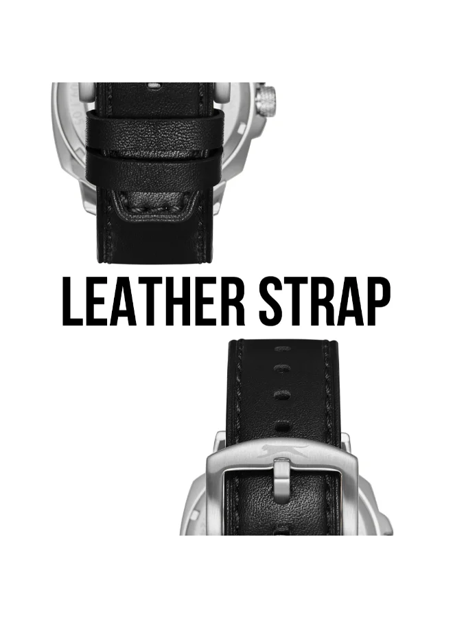 Slazenger Men's Automatic  Display Watch With Black Leather Strap - SL.9.2409.1.02