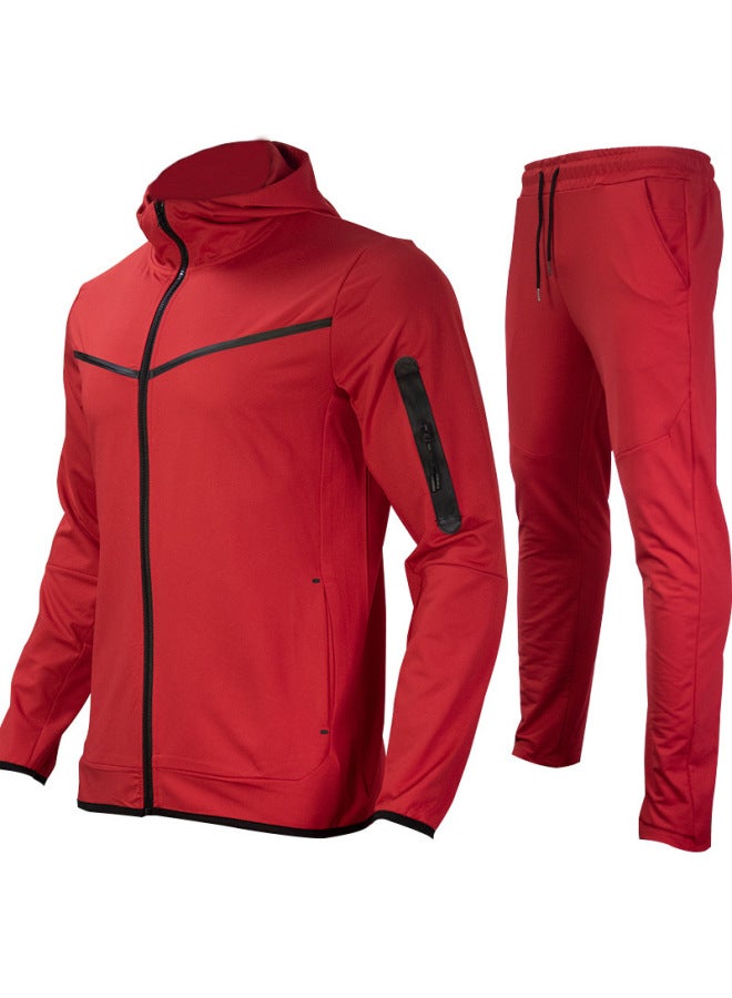 Trendy Men's Suits, Spring And Autumn Sportswear, Casual Jackets And Sweatshirts, Two-piece Set - Image 1