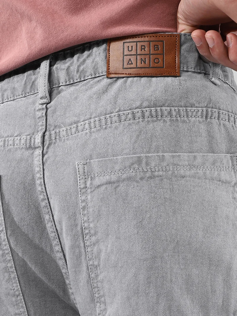Urbano Fashion  Urbano Fashion Men's Ice Grey Loose Fit Cargo Carpenter Jeans With 6 Pockets Non-Stretchable  | Best Price UAE