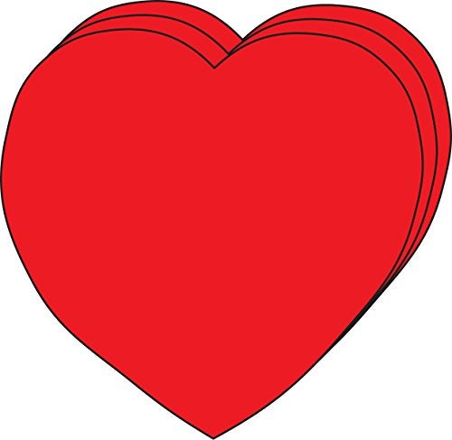 SHAPES ETC. 31 Pcs Red Heart Large Single Color Cut-Outs 5.5in, Construction Paper Shapes, Bulletin Board Decorations, DIY Crafts, Valentine's Day, Wall Cutouts, Made in USA - Image 1