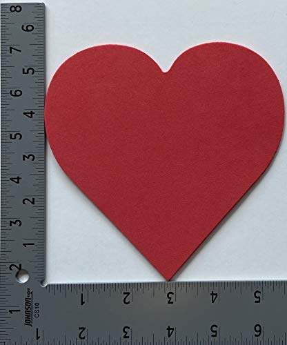SHAPES ETC. 31 Pcs Red Heart Large Single Color Cut-Outs 5.5in, Construction Paper Shapes, Bulletin Board Decorations, DIY Crafts, Valentine's Day, Wall Cutouts, Made in USA - Image 5