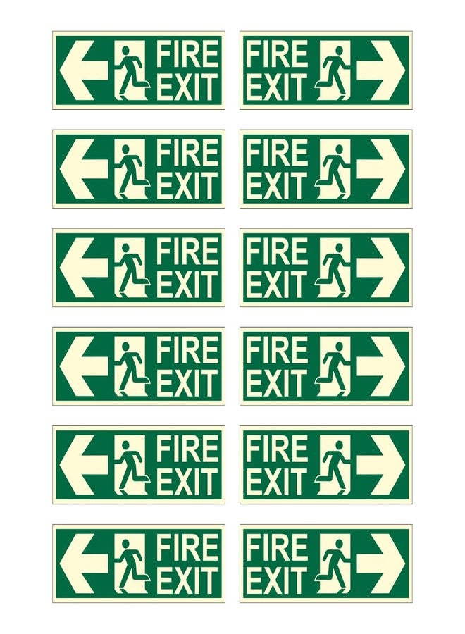 Being Safe Green Fire Exit Sign - Pack of 12 - Image 1