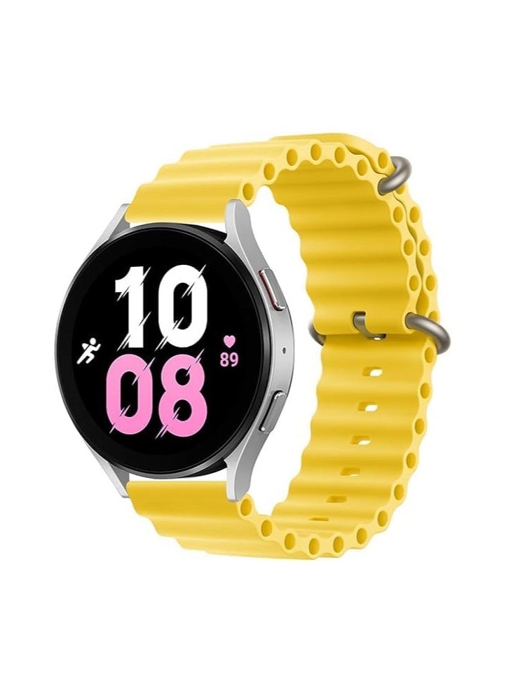 Generic - ELMO3EZZ 22mm Ocean Band for Samsung Galaxy Watch 3 45mm/Galaxy Watch 46mm/Gear S3 Frontier/Classic/for Huawei Watch gt 3/Pro/gt2/pro/gt 46mm,Silicone Sport Strap Wristband Women Men(yellow) - Image 1