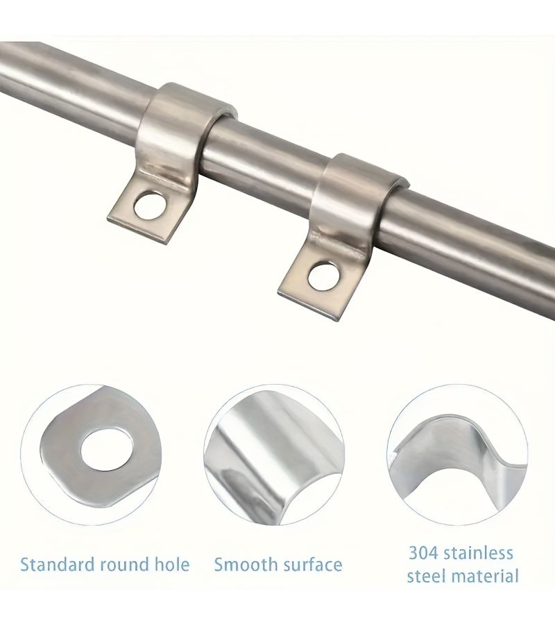 60 Pcs 304 Stainless Steel Cable Clips Heavy Duty Wire Management Horse Shoe Style Single Hole Fasteners - Image 2