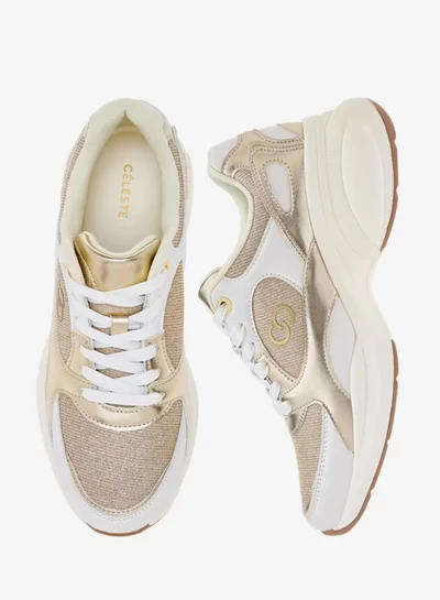 Celeste Women's Monogram Print Sneakers with Lace-Up Closure Ramadan Collection