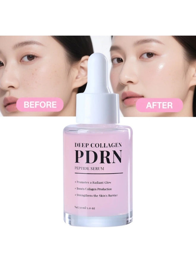 CKTUING Deep Collagen Pink Peptides Serum – PDRN Salmon DNA Brightening Booster for Glass Skin – Anti-Aging, Whitening, Dark Circle Care, Hydrating Glow Serum with Hyaluronic Acid, Vitamin C & Niacinamide – 1 oz (30ml) - Image 2