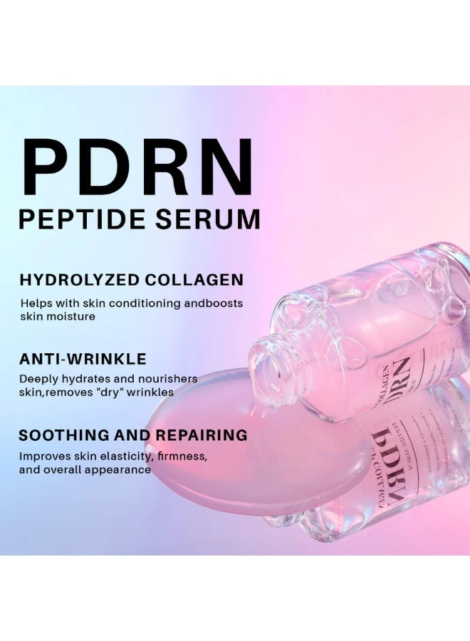 CKTUING Deep Collagen Pink Peptides Serum – PDRN Salmon DNA Brightening Booster for Glass Skin – Anti-Aging, Whitening, Dark Circle Care, Hydrating Glow Serum with Hyaluronic Acid, Vitamin C & Niacinamide – 1 oz (30ml) - Image 5