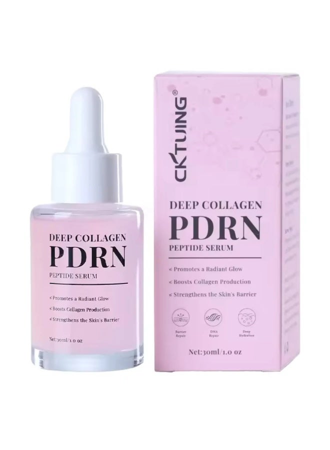 CKTUING Deep Collagen Pink Peptides Serum – PDRN Salmon DNA Brightening Booster for Glass Skin – Anti-Aging, Whitening, Dark Circle Care, Hydrating Glow Serum with Hyaluronic Acid, Vitamin C & Niacinamide – 1 oz (30ml) - Image 1
