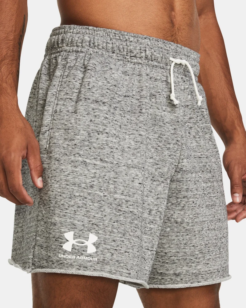 Under Armour White Men's Rival Terry Shorts for Men | Best Price UAE