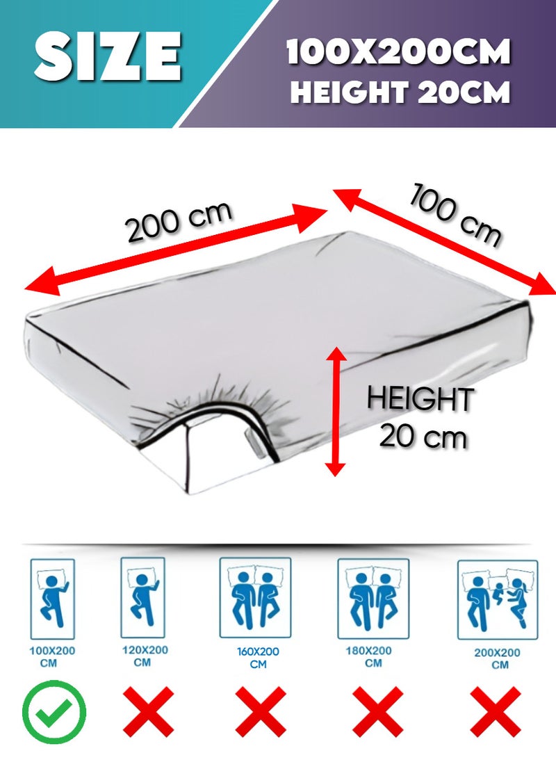 Blueberry Waterproof Terry Towel Mattress Protector Ultra-Soft Mattress Cover 100x200+20cm - Image 2