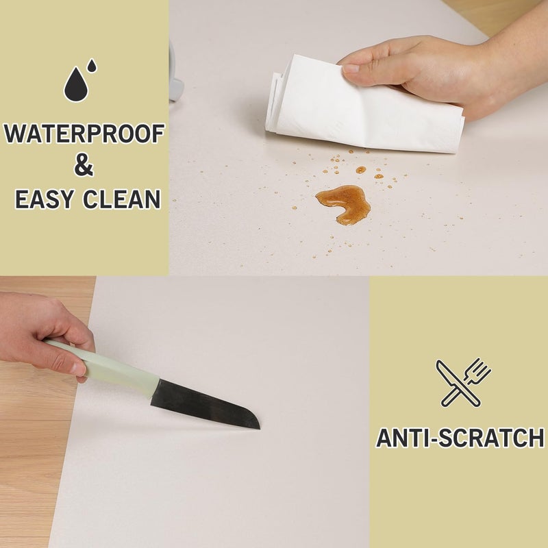 FURKIT Soft Vinyl Floor Mat for Bedroom, 4'Ã—6' Beige Waterproof Plastic Area Rug for Kitchen, Non-Slip Multi-Pupose Floor Cover Protector for Painting, Pet Accident, Splat Mat for Baby Spill - Image 3