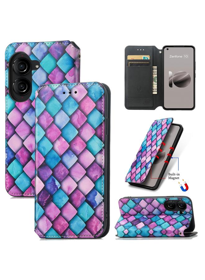 S-TOP Case For ASUS Zenfone 10 CaseNeo Colorful Magnetic Leather Phone Case - Image 1