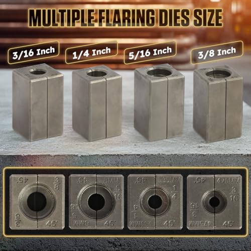 YUANRI Professional Brake Line Flaring Tool Kit 45 Degree Flare, Single Flare, Bubble Flare, Double Flare for 3/16", 1/4", 5/16", 3/8", Brake Repair Brake Flaring Tools Brake Line and Tubing Flaring Tool - Image 4