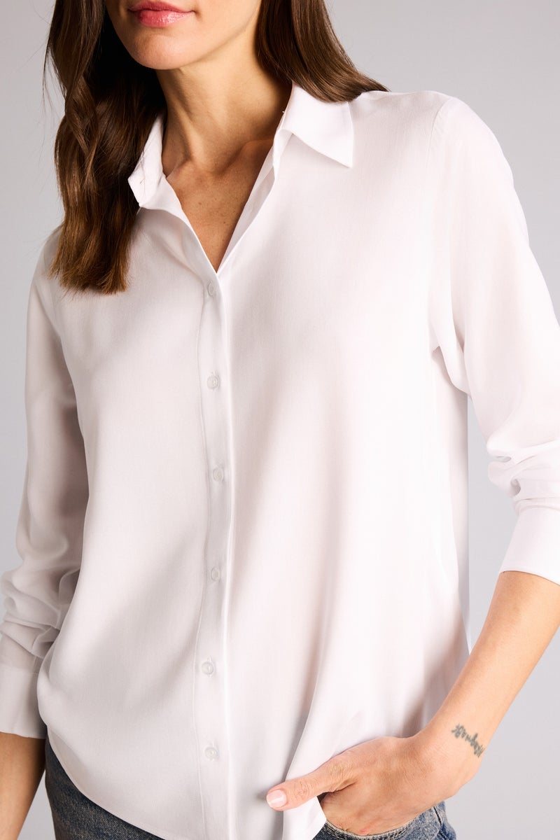 DeFacto White Woman Oversize Fit Shirt Collar Long Sleeve Shirt Casual - Image 4