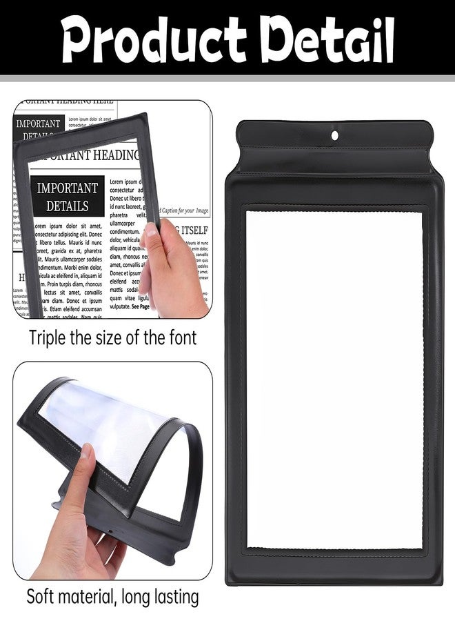 Aeaocvo 3X Page Reading Magnifier for Books, 12 × 7.7 inches Magnifier for Reading, Lightweight Bendable Handheld for the Elderly and People with Low Vision - Image 3