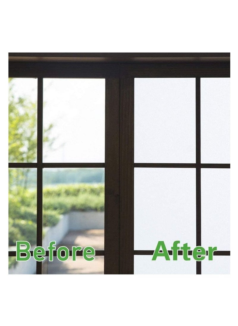 SYOSI - Etched Privacy Window Film - Frosted Glass Look - Static Cling Non-Adhesive Window Frost Film - Perfect for Home and Office - White - Size: 23.6 x 78.7 inches - Image 1
