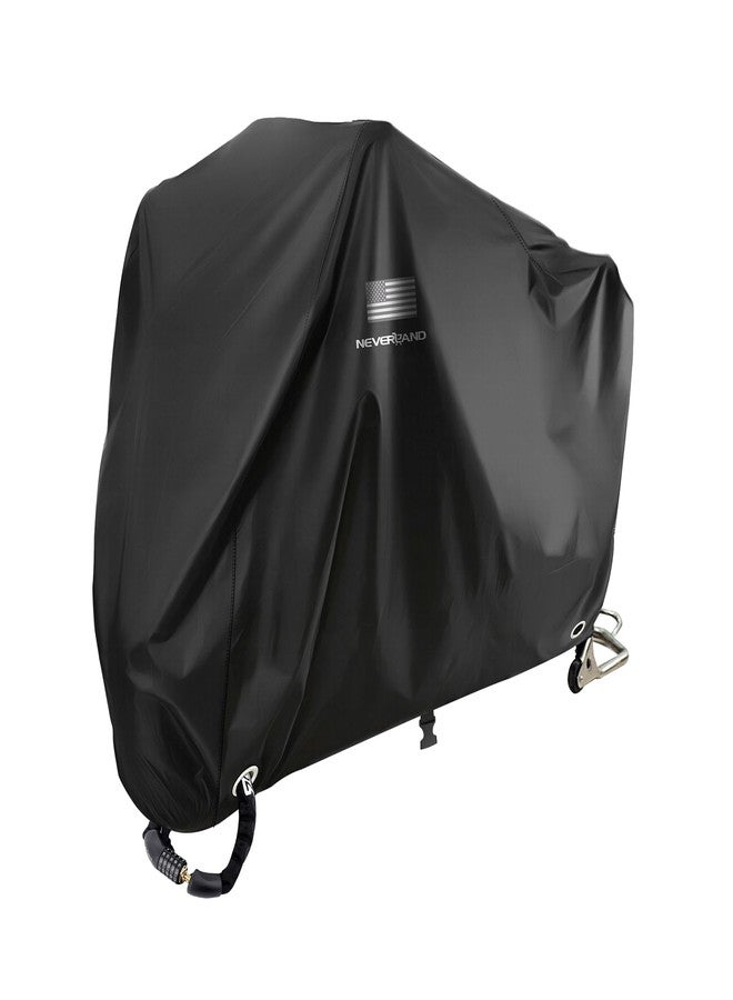 NEVERLAND Motorcycle Cover Waterproof Outdoor Storage,Motorbike Scooter Covers Heavy Duty Medium with Lock-Holes, Bandage, Refletive Logo for Harely Kawasaki Yamaha Honda Grom Suzuki (Up to 86”) - Image 1