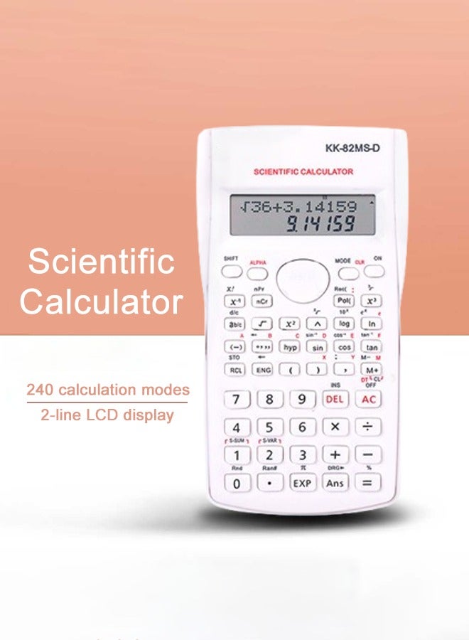 Generic Large Screen Scientific Calculator with 240 Functions, Slide Cover Protection Design, Dual-Line LCD Display, Perfect for School and Work  - Image 1