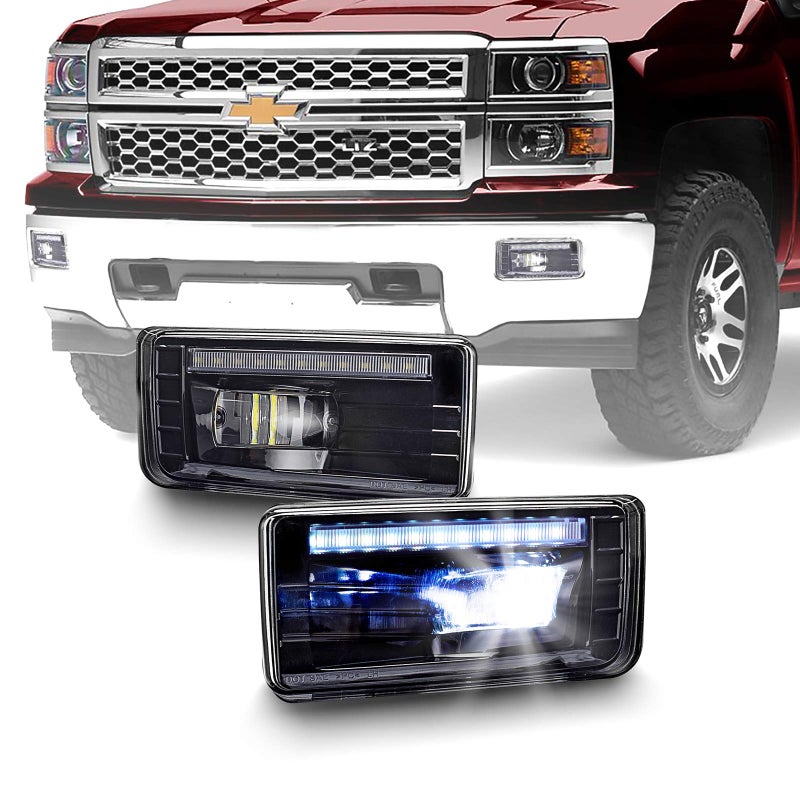 Tecoom LED Fog Lights with Daytime Running Lamps Assembly Kit Fit for 20072015 Cadillac Escalade Chevrolet Silverado Avalanche Suburban Tahoe GMC Sierra Yukon