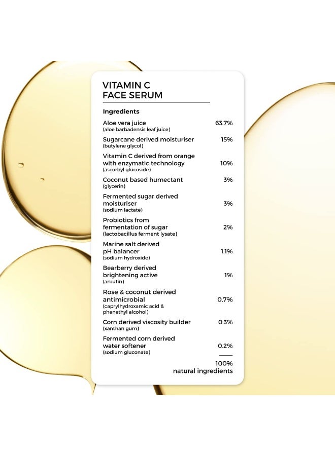 Brillare 10% Vitamin C Face Serum for Glowing Skin with Probiotics & Aloe Vera | Brightens Skin, Reduces Dullness & Dark Spots | Visible Glow in 7 30ML - Image 4