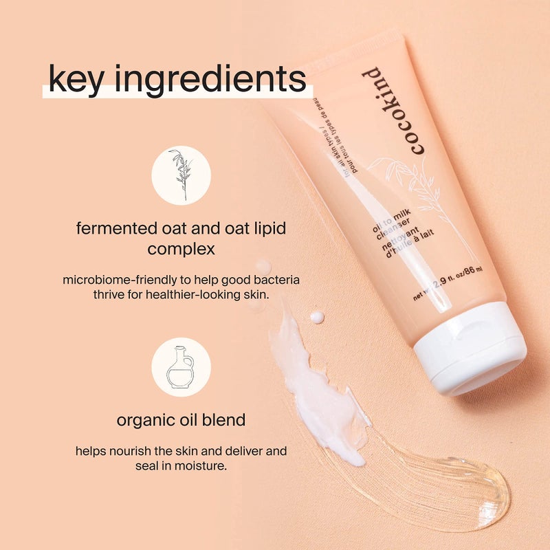 Cocokind Everyday Essentials Bundle, Oil to Milk Cleanser and Texture Smoothing Cream, Oil Cleanser and Face Moisturizer - Image 4