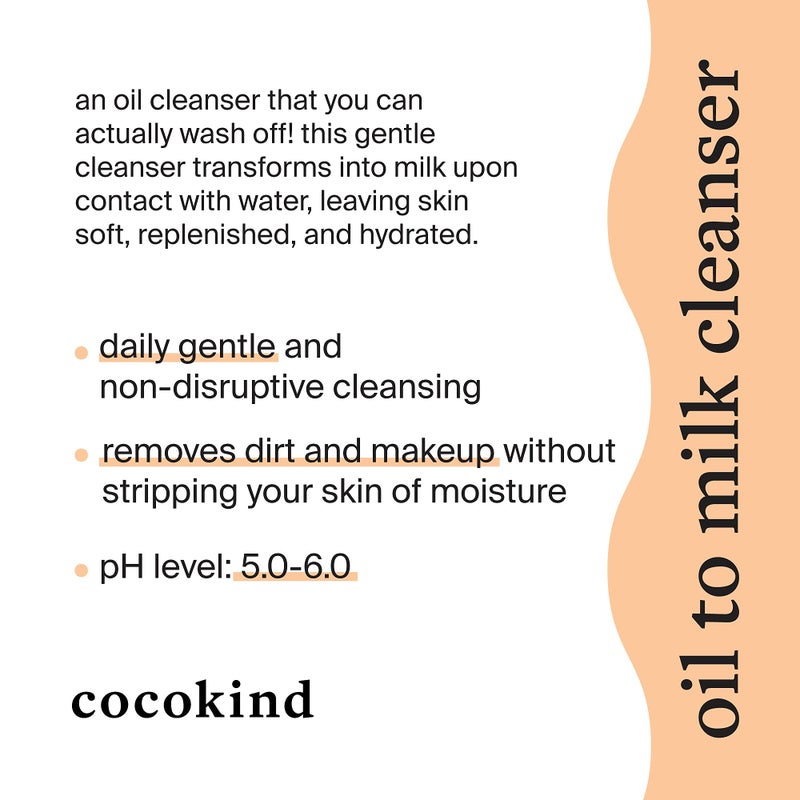 Cocokind Everyday Essentials Bundle, Oil to Milk Cleanser and Texture Smoothing Cream, Oil Cleanser and Face Moisturizer - Image 5