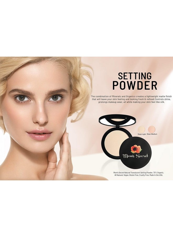 Mom's Secret Natural Translucent Setting Powder 70% Organic Vegan Gluten Free Cruelty Free Made In The Usa 0.42 Oz. (Sheer Light)  - Image 5