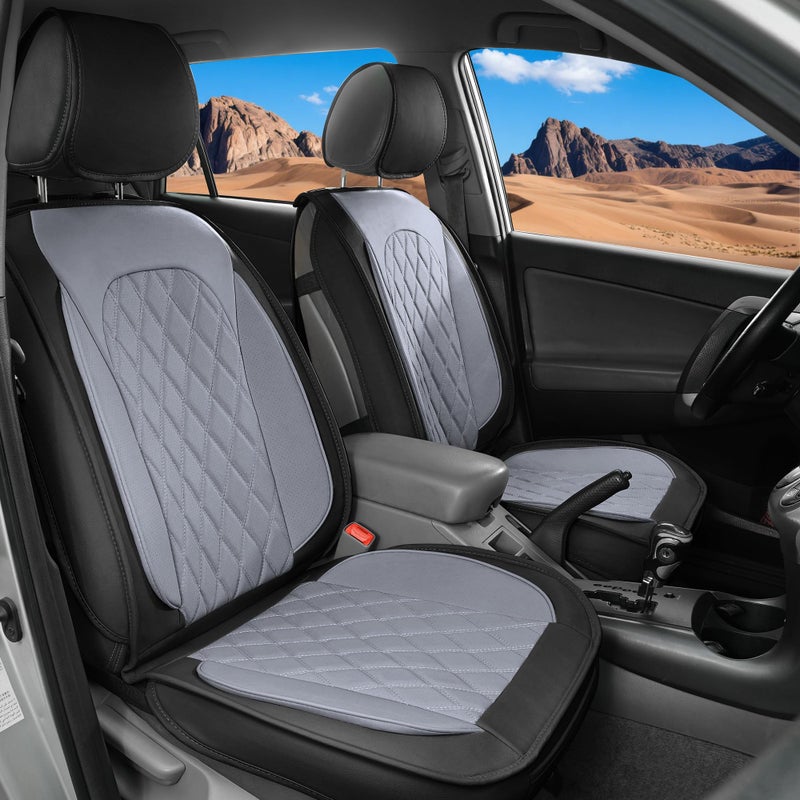 LINGVIDO Car Seat Covers Set  Premium Nappa Leather for Front Seats 2 Seats Durable Comfortable  Easy to Install Fits Most Cars Sedans SUVs  Ideal for Commuters Families  Road Trips