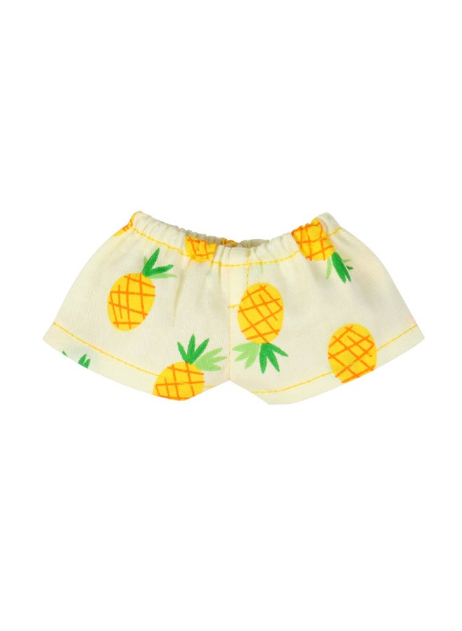 20cm Cotton Doll Clothes 20cm White Shirt Cotton Doll Clothes Doll Dress-up Fruit Beach Pajamas-Specifications:20cm Baby Clothes (excluding Baby)-Color:Pineapple Shorts - Image 1