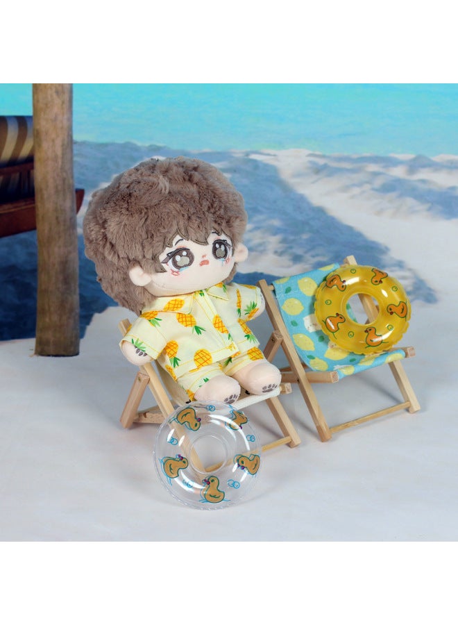 20cm Cotton Doll Clothes 20cm White Shirt Cotton Doll Clothes Doll Dress-up Fruit Beach Pajamas-Specifications:20cm Baby Clothes (excluding Baby)-Color:Pineapple Shorts - Image 3