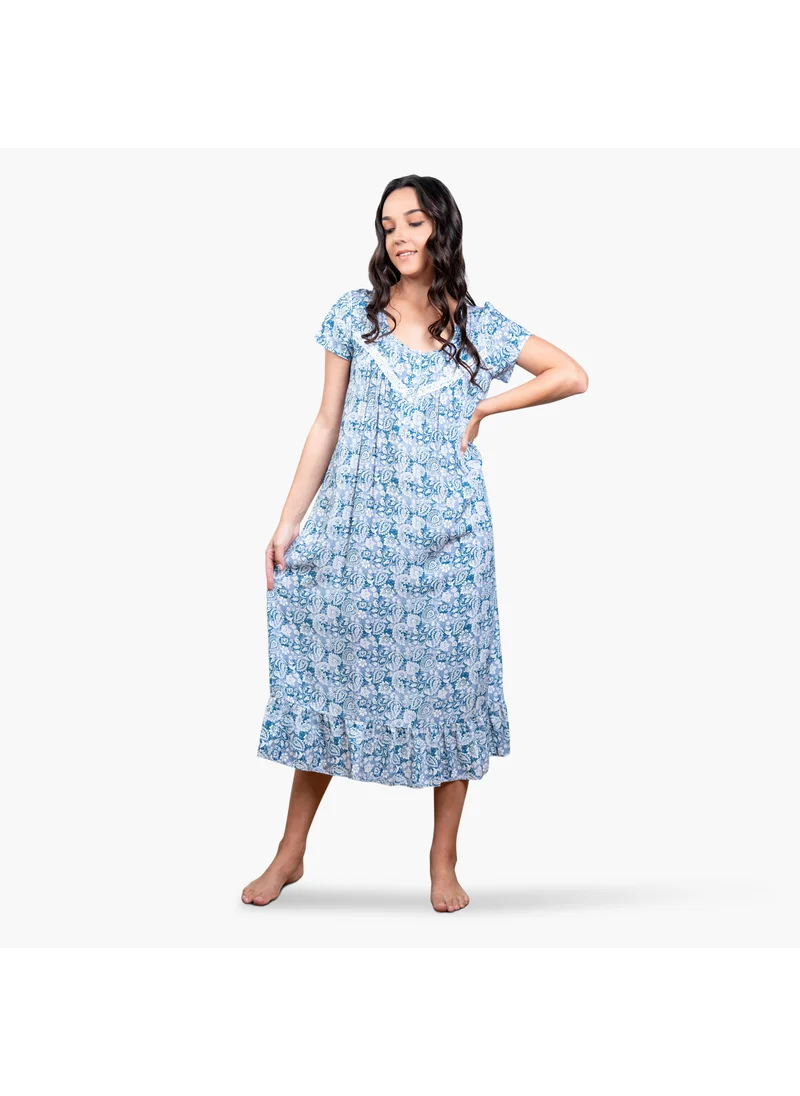 أدريا Aadaraya All-Over Print Night Gown